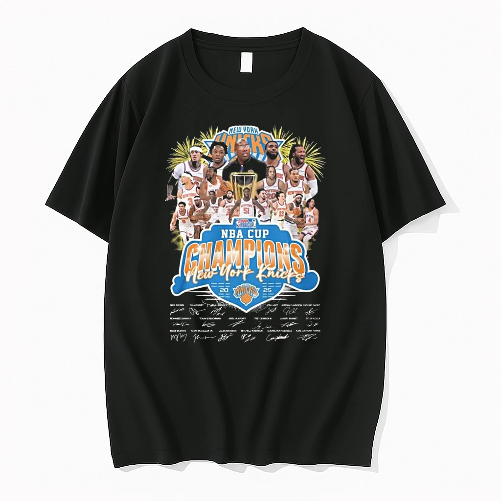 New York Knicks Nba Cup Champions 2025 Players Signatures Shirts
