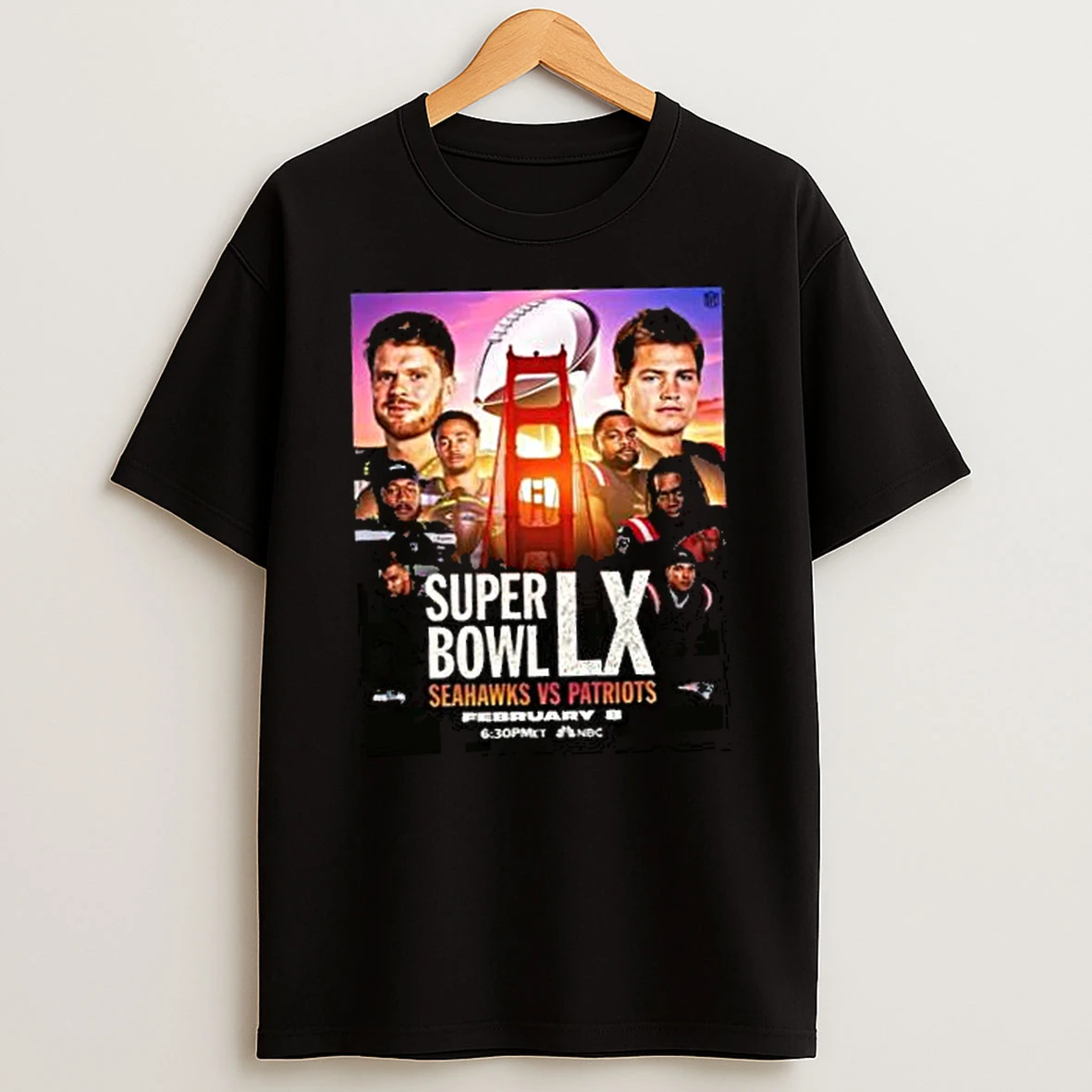Nfl Super Bowl Lx 2026 Seattle Seahawks Vs New England Patriots Matchup On February 8 2026 Shirts