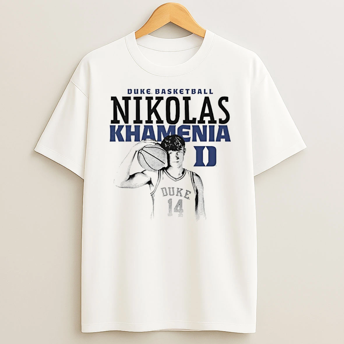 Nikolas Khamenia Duke Blue Devils Basketball Player Vintage Shirts
