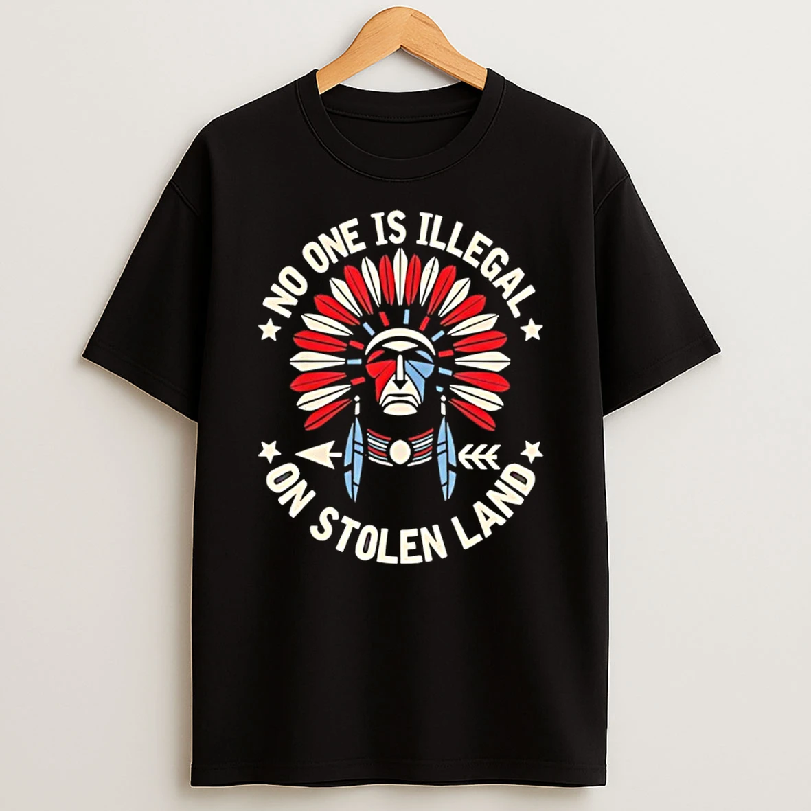 No One Is Illegal On Stolen Land Native American Shirts