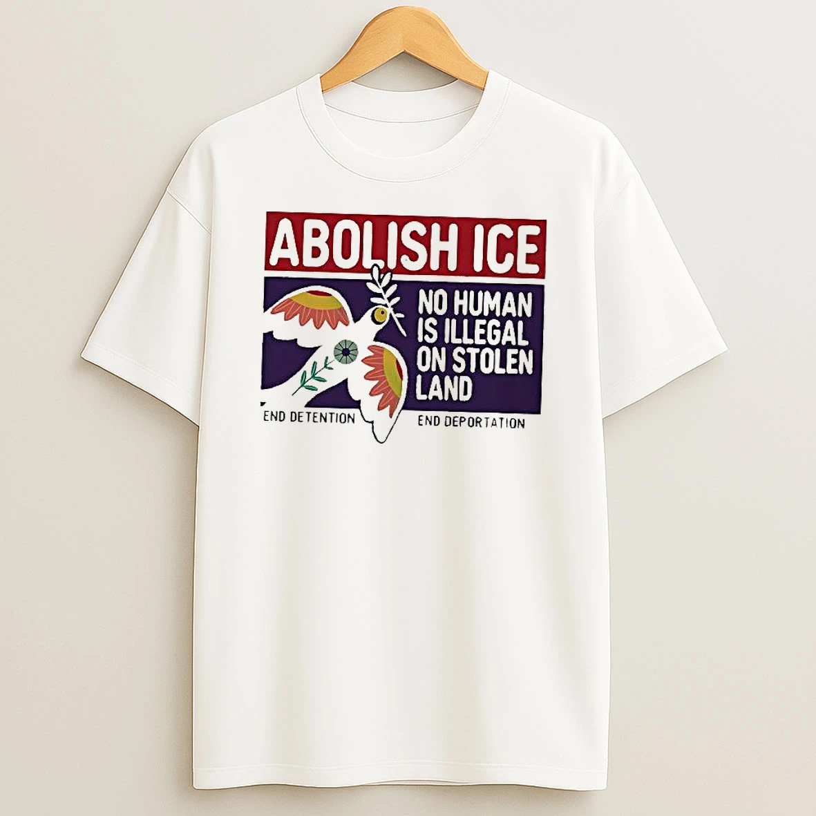 No Human Is Illegal On Stolen Land End Deportation Abolish Ice Resist Woman Shirts
