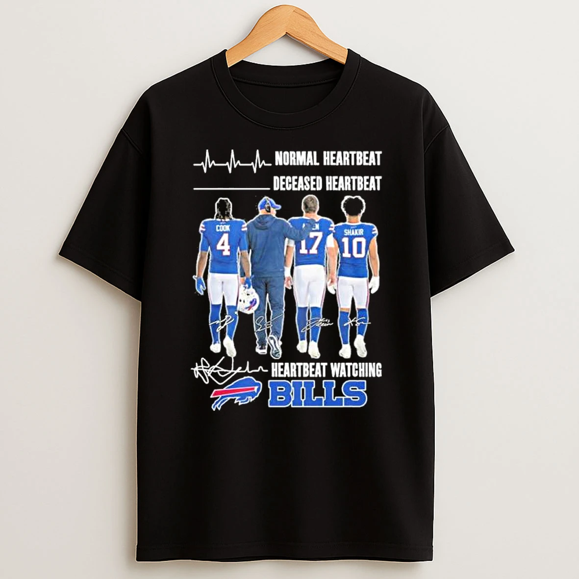 Normal Heartbeat Deceased Heartbeat Heartbeat Watching Buffalo Bills Playoffs Shirts
