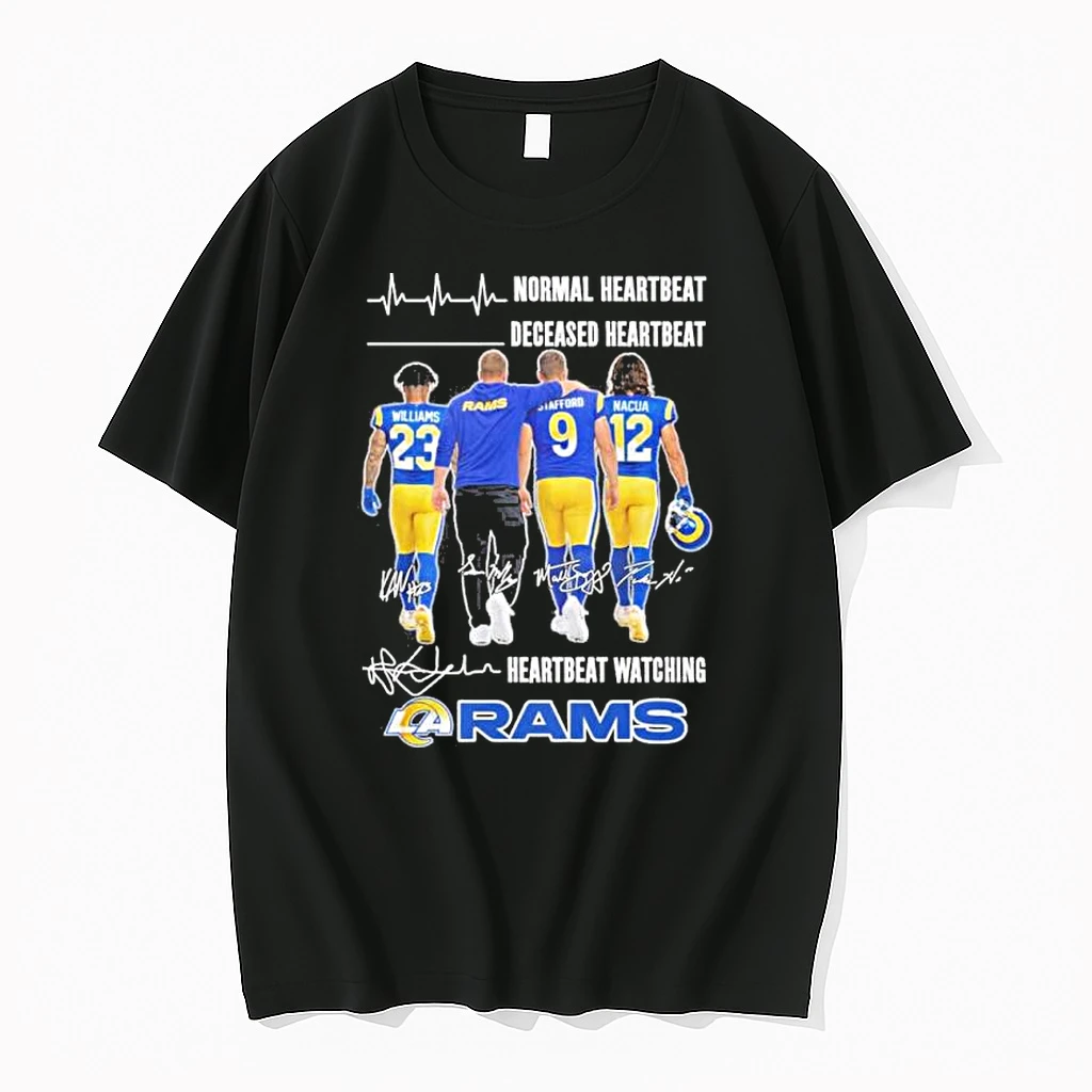 Normal Heartbeat Deceased Heartbeat Heartbeat Watching Los Angeles Rams Playoffs Shirts