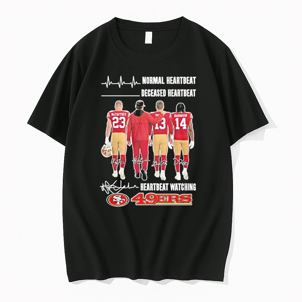 Normal Heartbeat Deceased Heartbeat Heartbeat Watching San Francisco 49ers Playoffs Shirts
