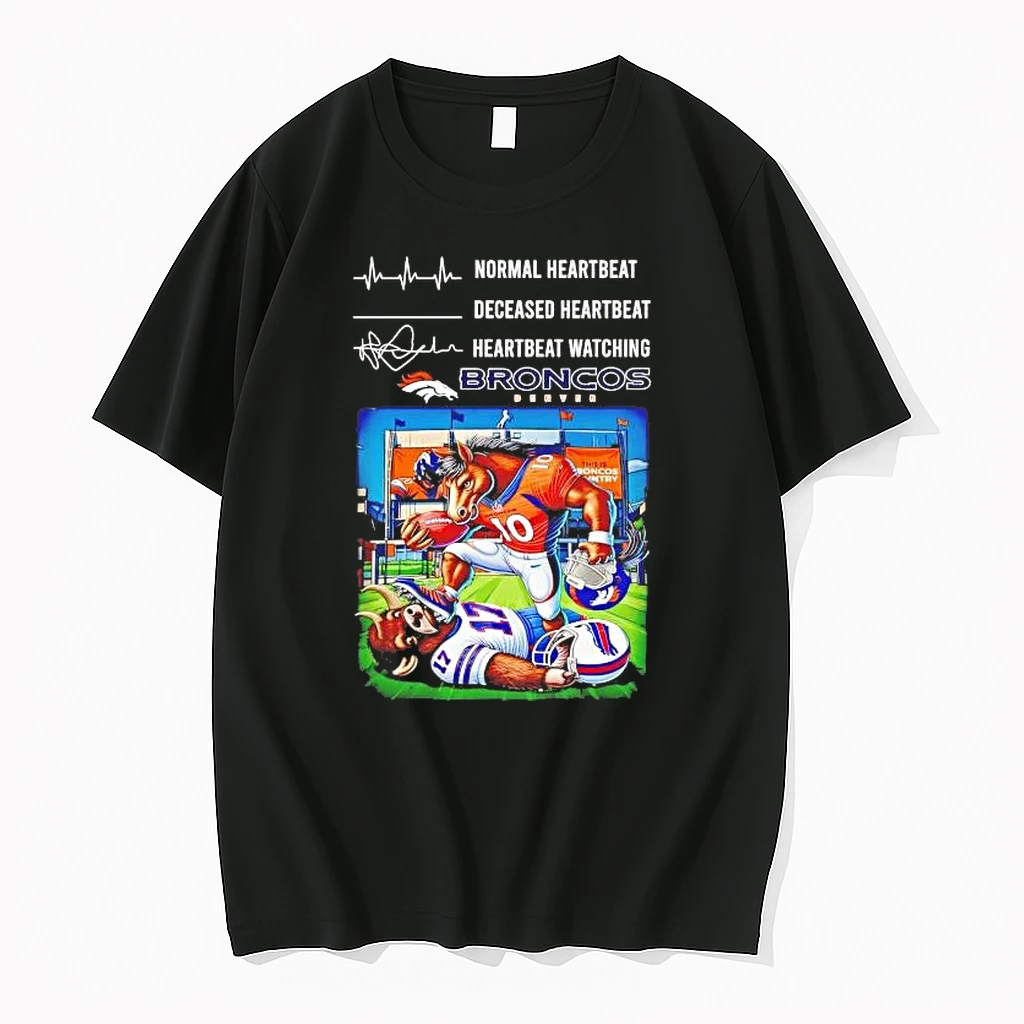 Normal Heartbeat And Heartbeat Watching Denver Broncos Beat Bills Shirts
