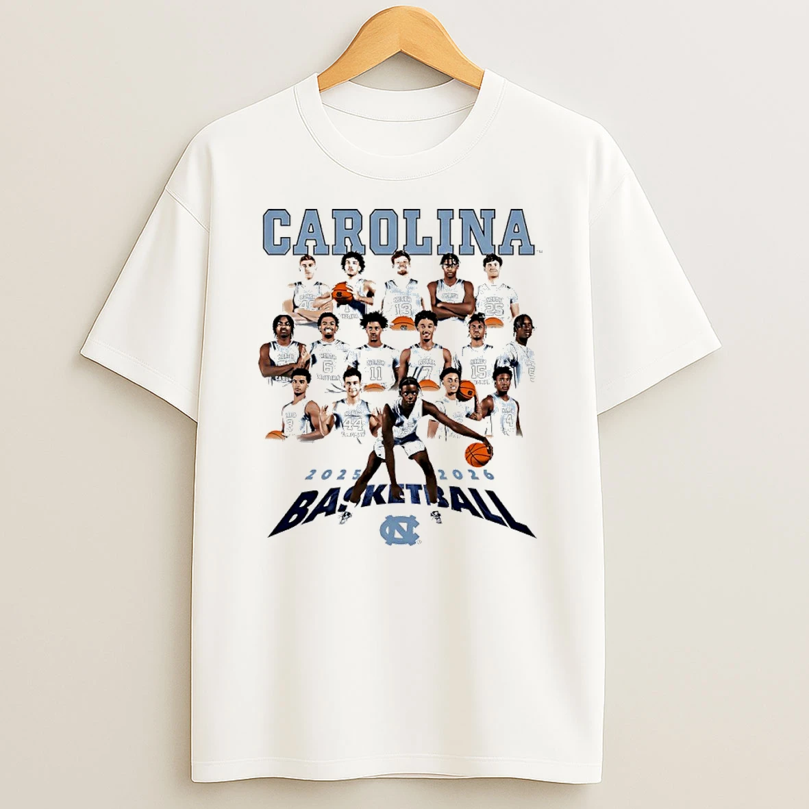 North Carolina Tar Heels Mens Basketball 2025 2026 All Team Graphic Shirts
