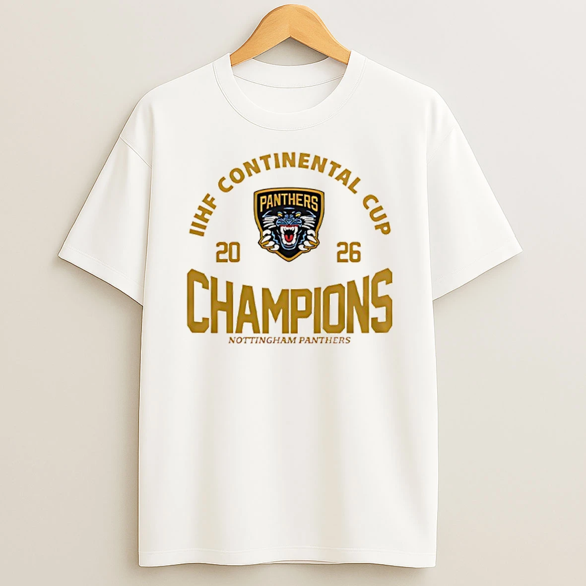 Nottingham Panthers Iihf Continental Cup Champions 2026 Logo Shirts