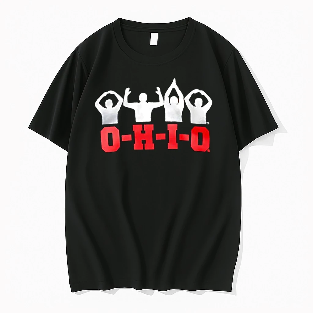 O H I O Silhouettes People Making Letters State Shirts