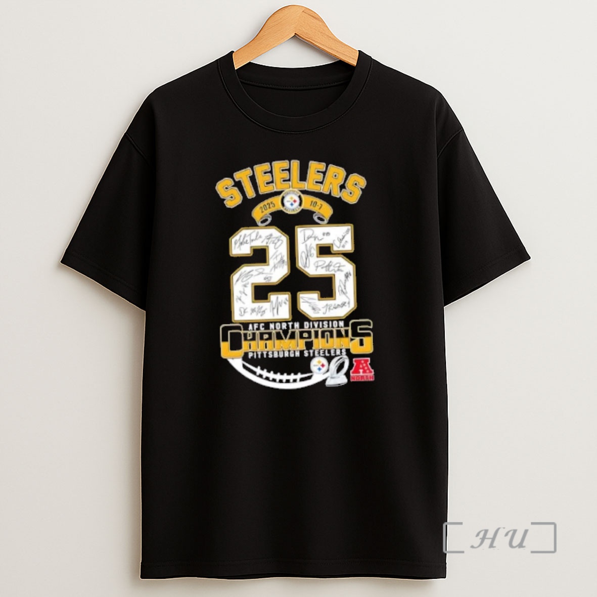 Officials 2025 10 7 Afc North Division Champions Pittsburgh Steelers All Signatures Shirt Sweatshirt Tee