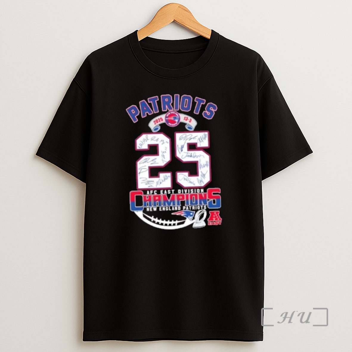 Officials 2025 13 3 Afc East Division Champions New England Patriots All Signatures Shirt Sweatshirt Tee
