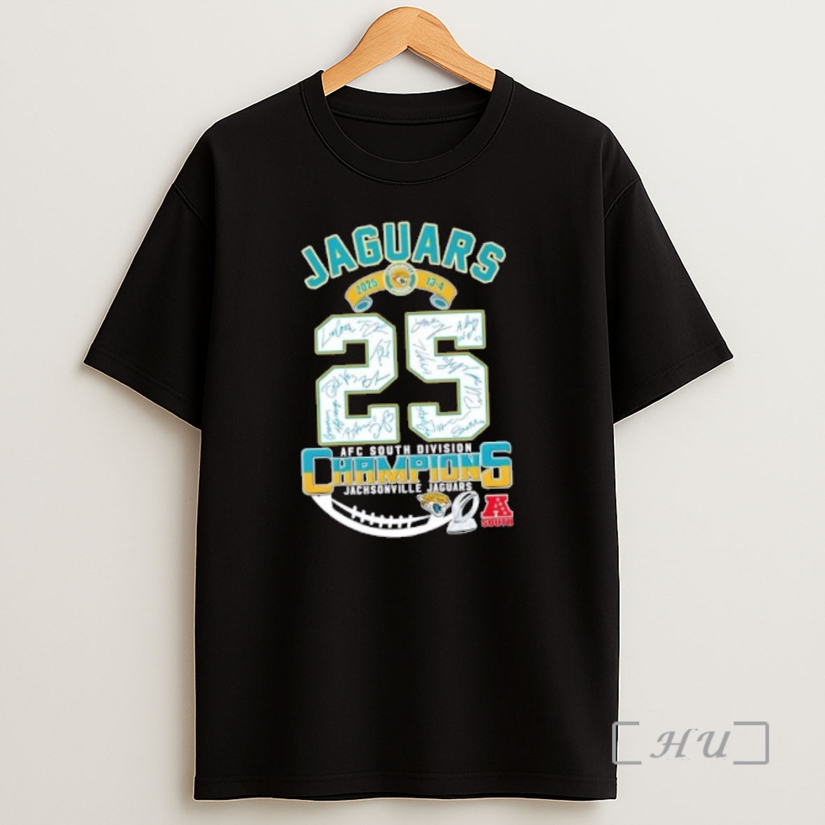 Officials 2025 13 4 Afc South Division Champions Jacksonville Jaguars All Signatures Shirt Sweatshirt Tee