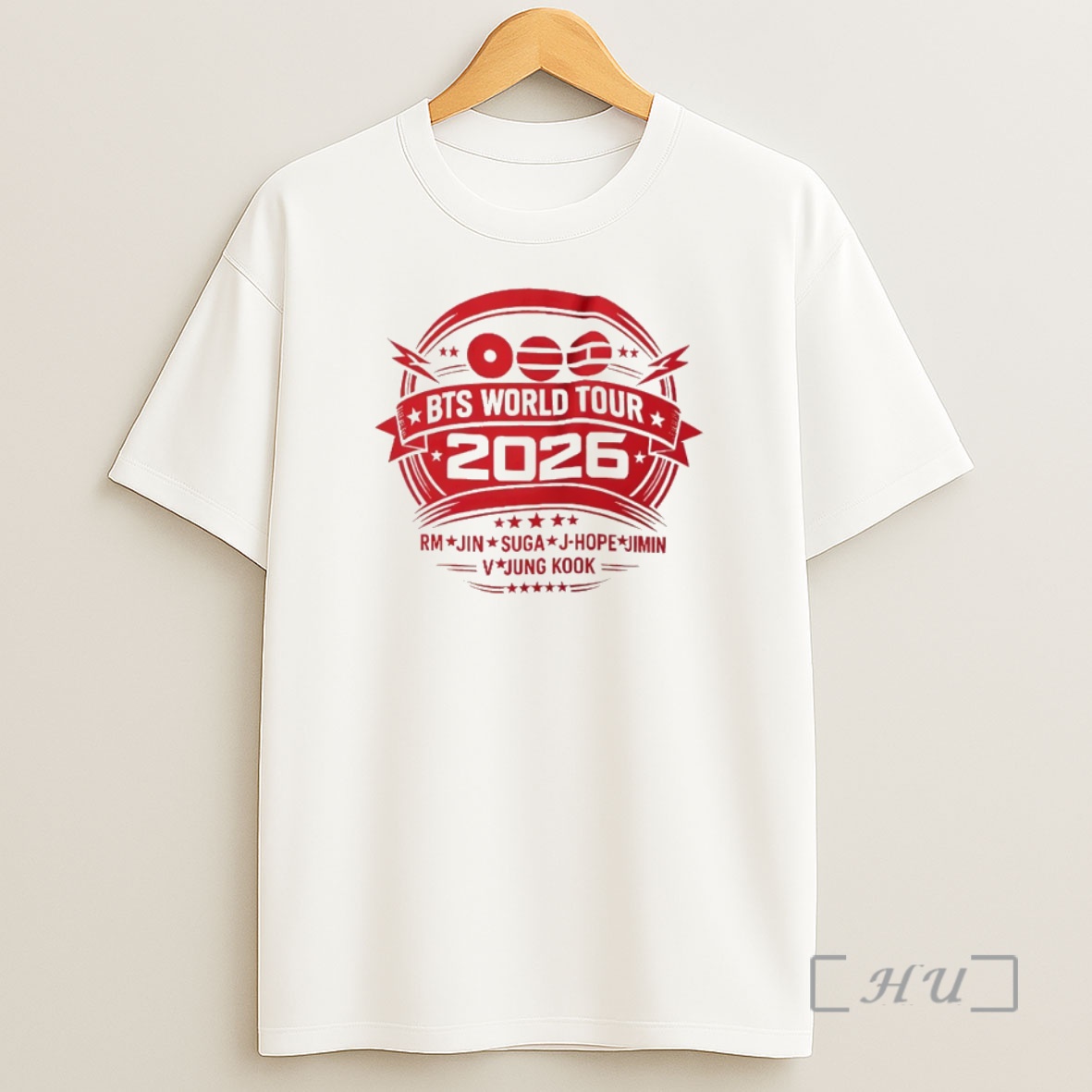 Officials Bts World Tour 2026 Logo Rm Jin Suga J Hope Jimin V Jungkook Shirt Sweatshirt Tee