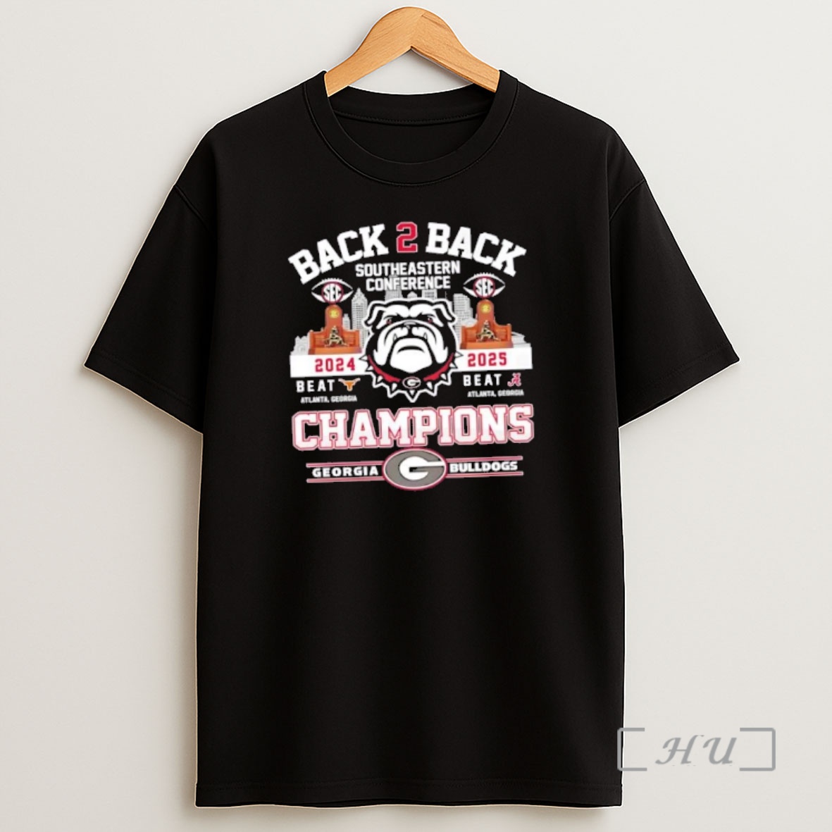 Officials Back 2 Back Southeastern Conference 2024 2025 Georgia Bulldogs Football Skyline Shirt Sweatshirt Tee