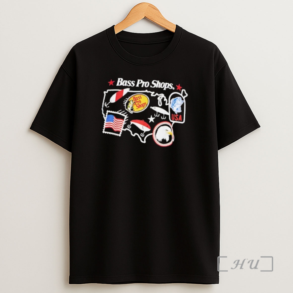 Officials Bass Pro Shops Americana Fishing Shirt Sweatshirt Tee