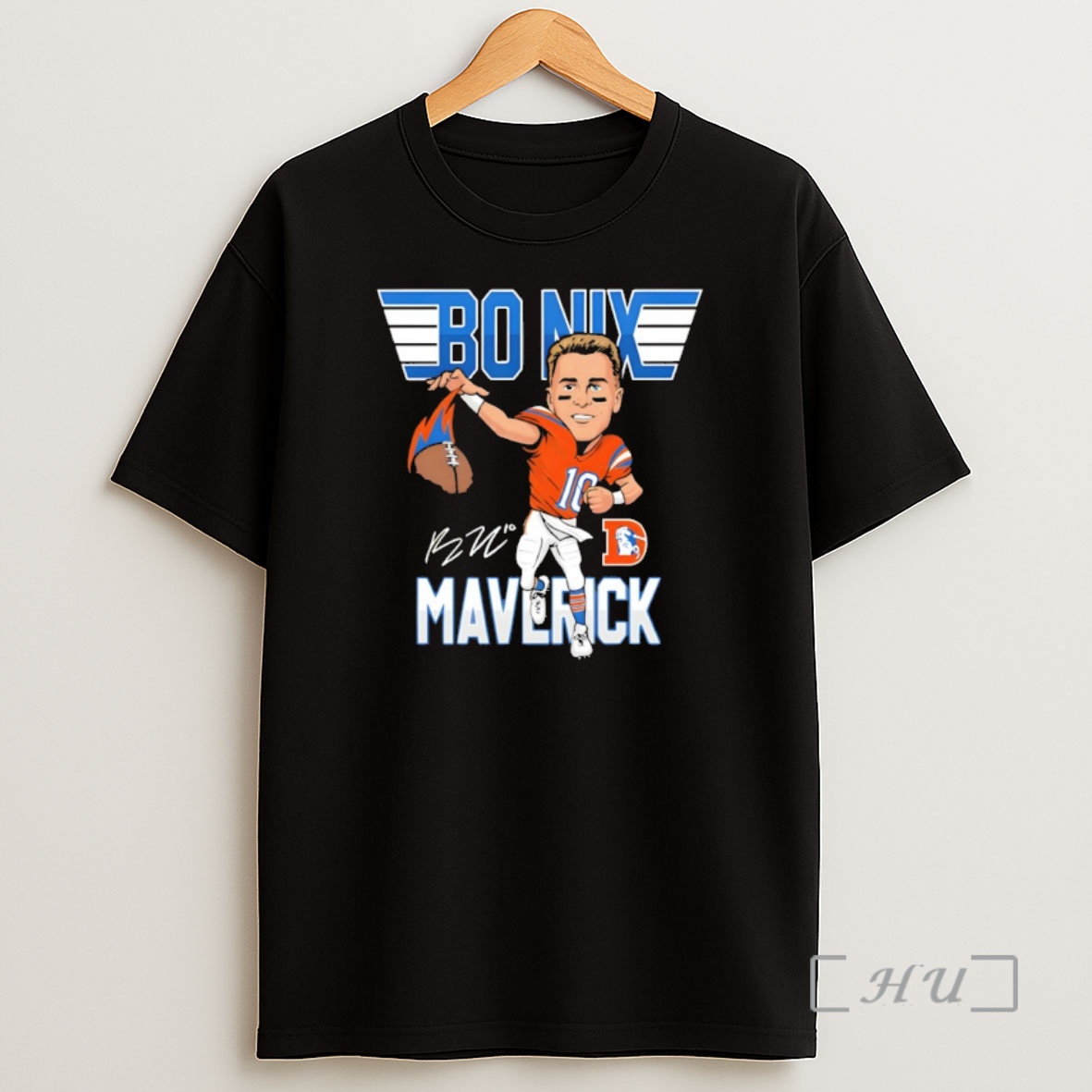 Officials Bo Nix Maverick Of Denver Broncos Signature Vintage Shirt Sweatshirt Tee