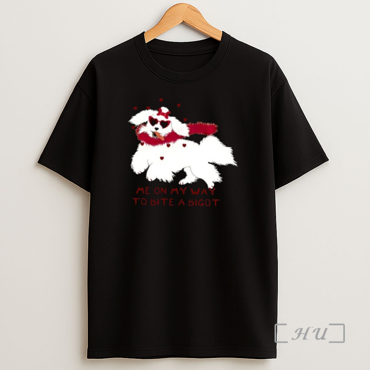 Officials Cute Dog Valentine Me On My Way To Bite A Bigot Shirt Sweatshirt Tee