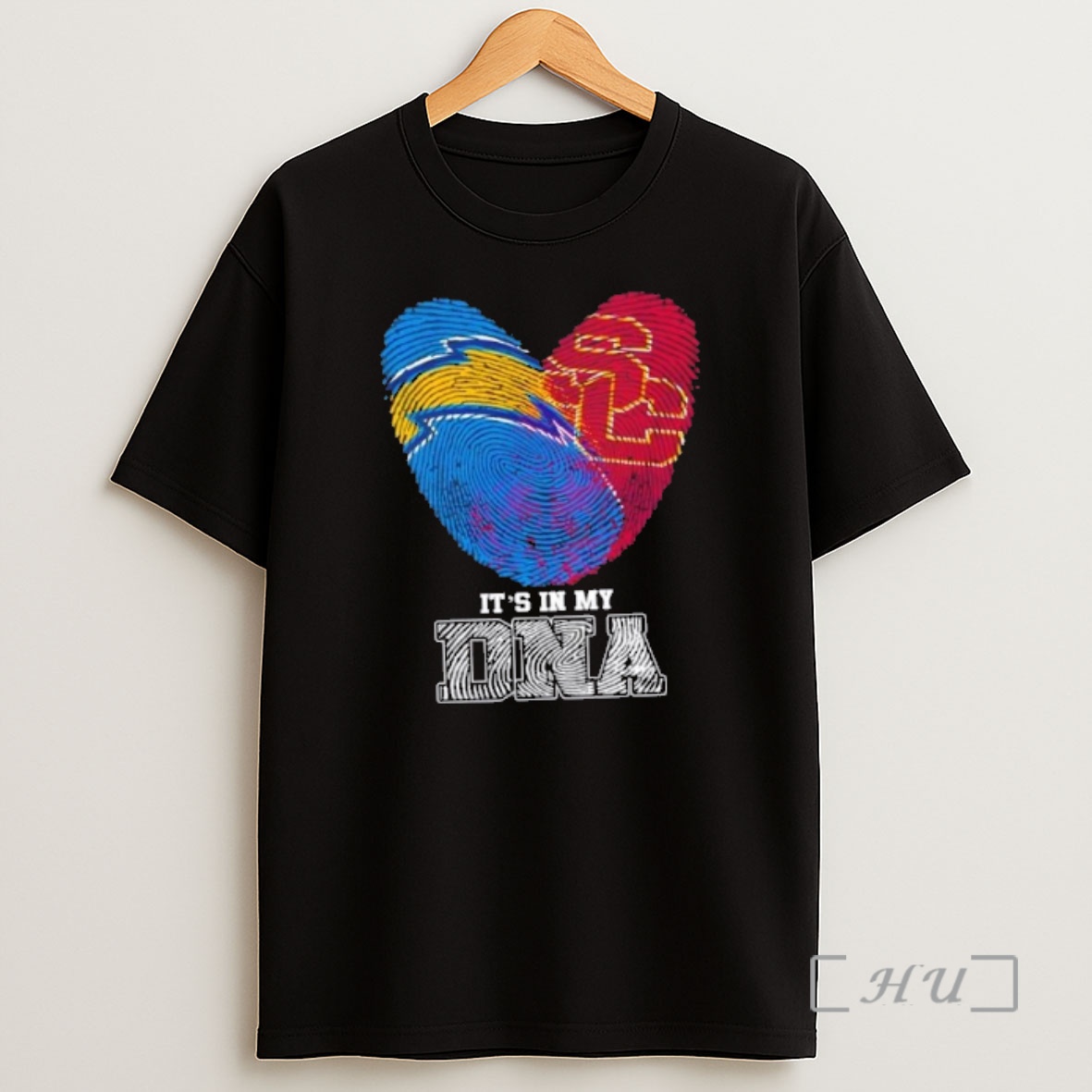 Officials Fingerprints Los Angeles Chargers X Usc Trojans Its In My Dna Shirt Sweatshirt Tee