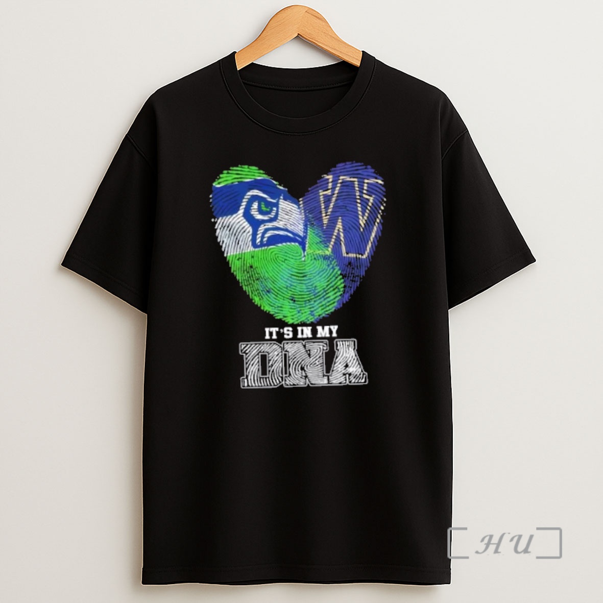 Officials Fingerprints Seattle Seahawks X Washington Huskies Its In My Dna Shirt Sweatshirt Tee