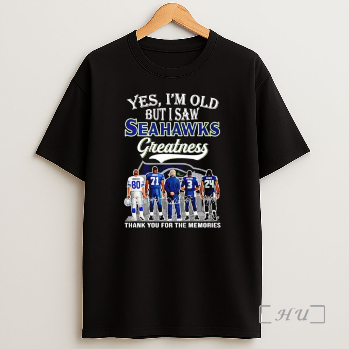 Officials Im Old But I Saw Seattle Seahawks Greatness Signatures Team Thank You For The Memories Shirt Sweatshirt Tee