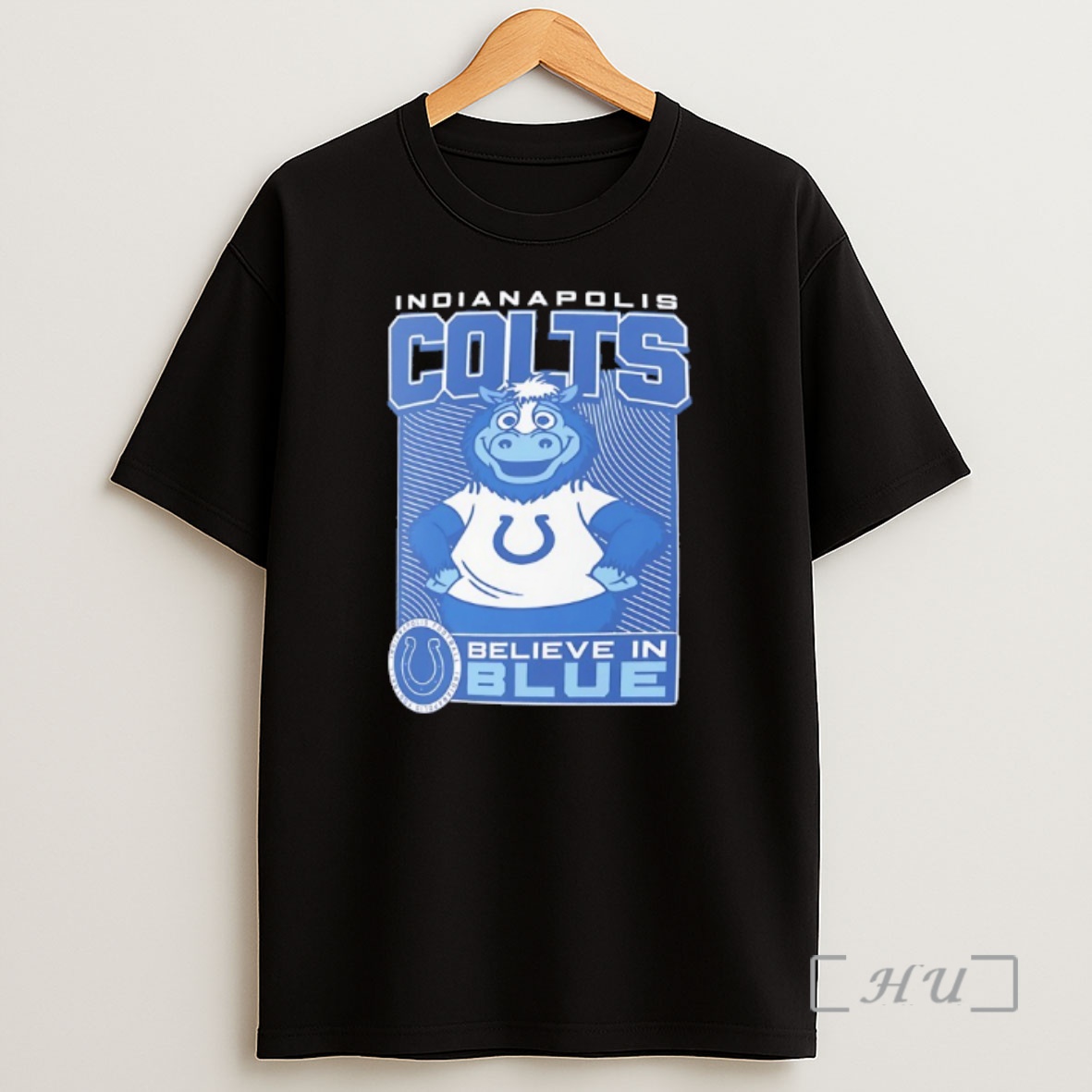 Officials Indianapolis Colts Mascot Believe In Blue Shirt Sweatshirt Tee
