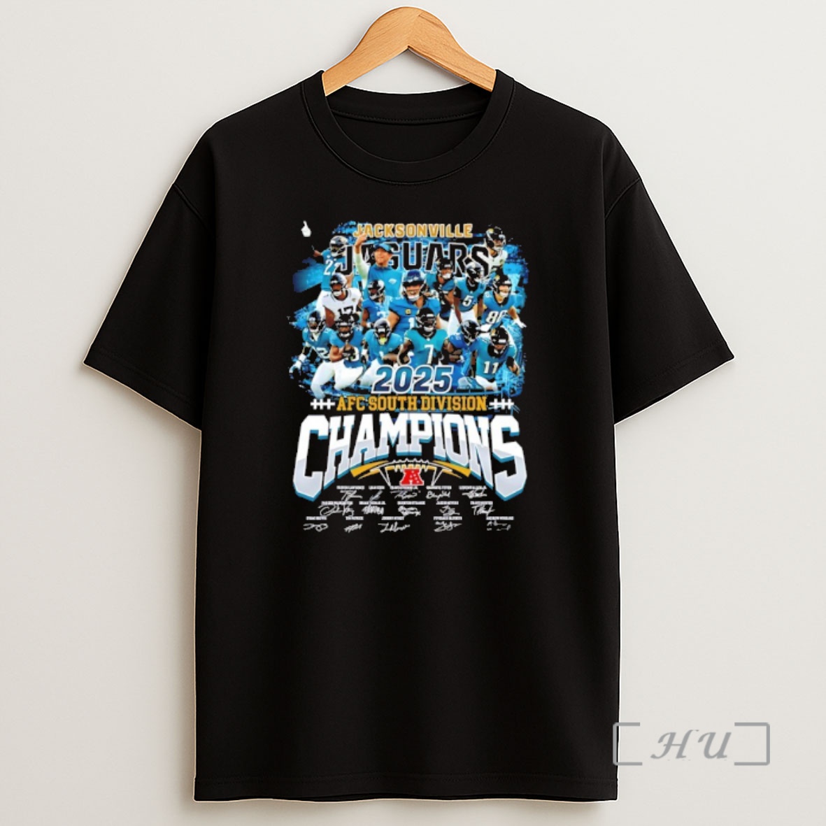 Officials Jacksonville Jaguars 2025 Afc South Division Champions Signatures Shirt Sweatshirt Tee