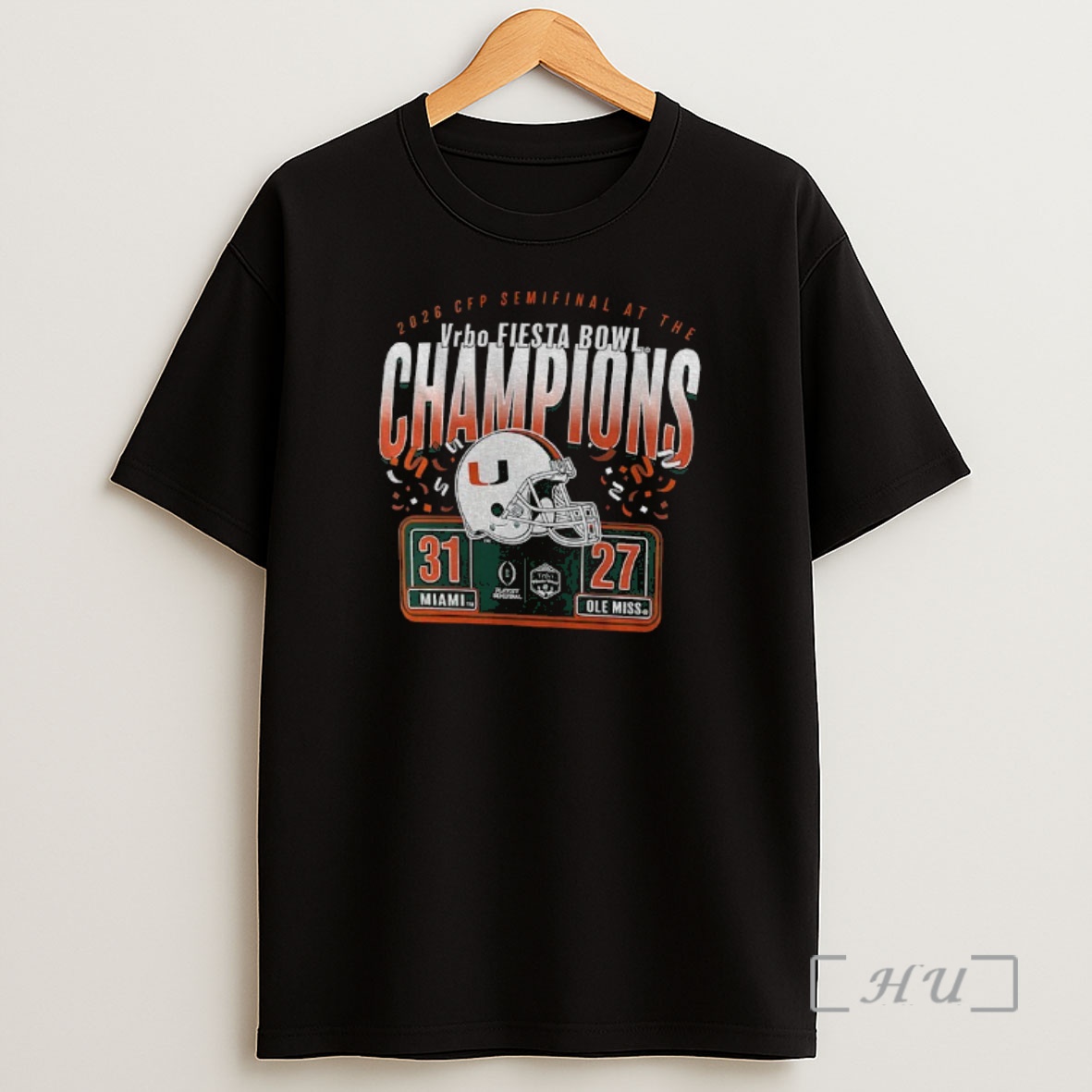 Officials Miami Hurricanes College Football Playoff 2026 Fiesta Bowl Champions Score Shirt Sweatshirt Tee