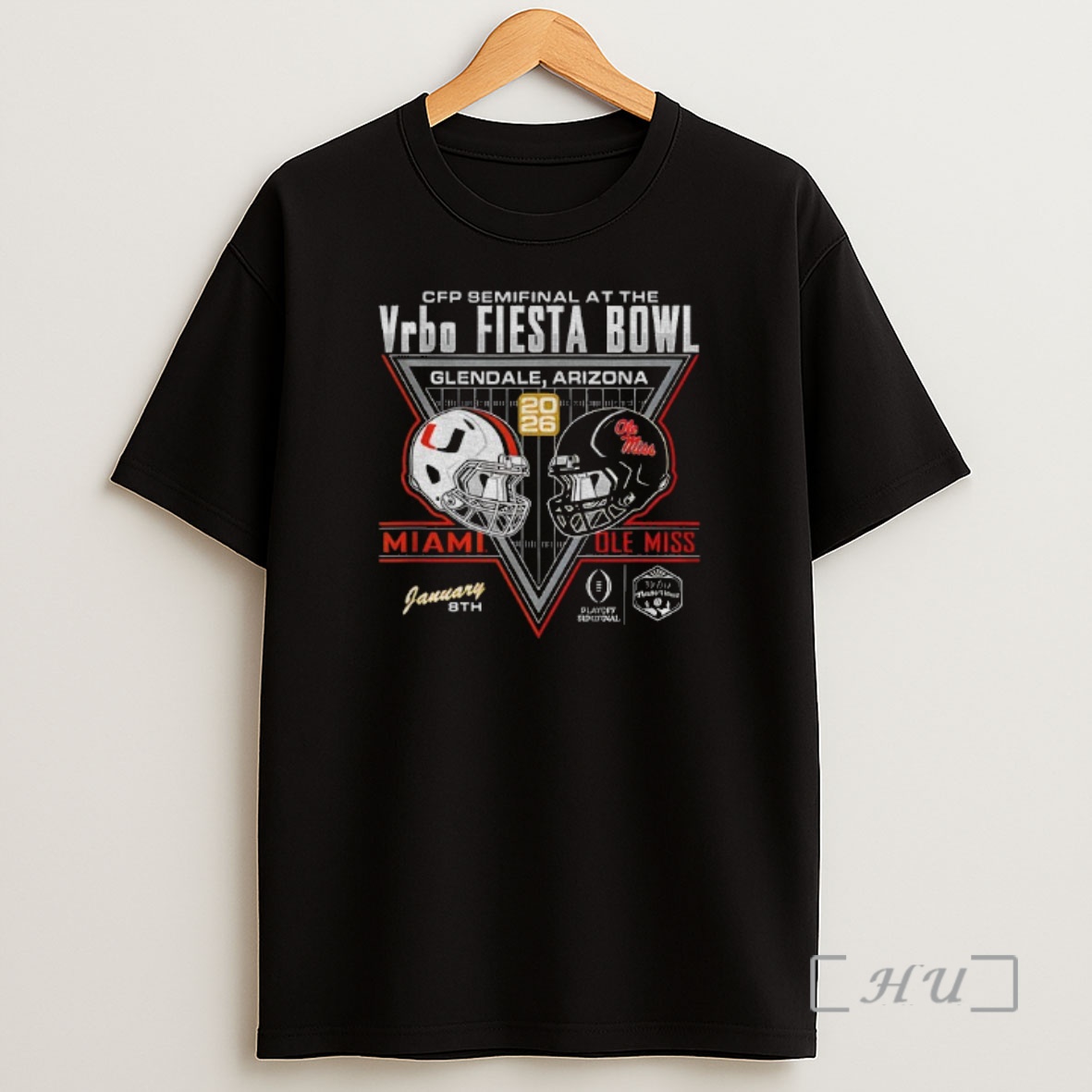 Officials Miami Hurricanes Vs Ole Miss Rebels 2026 Cfp Semifinal At The Vrbo Fiesta Bowl Shirt Sweatshirt Tee