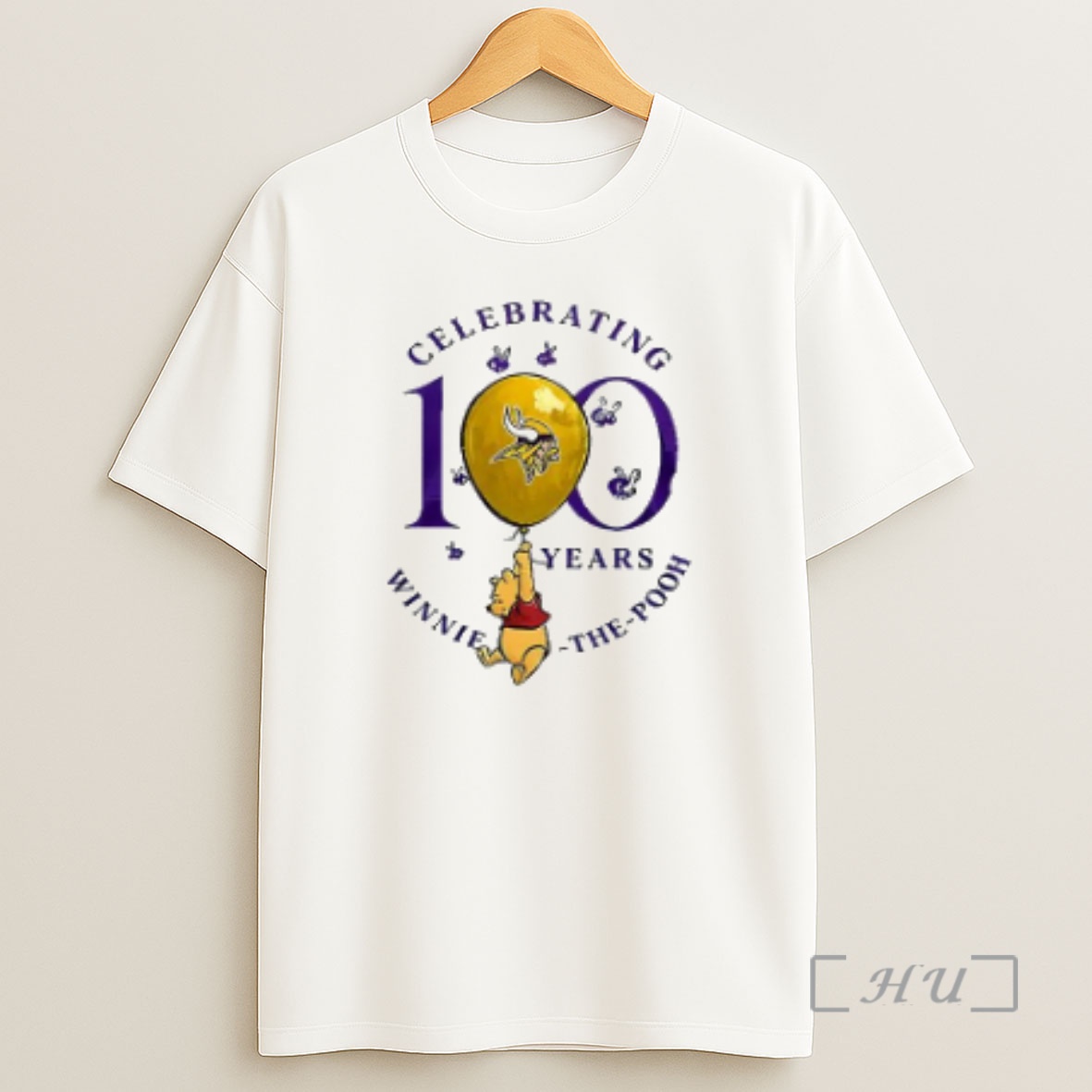 Officials Minnesota Vikings X Winnie The Pooh 100th Anniversary Shirt Sweatshirt Tee