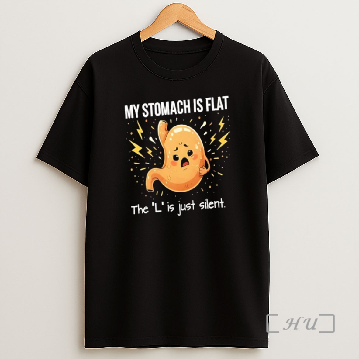 Officials My Stomach Is Flat The L Is Just Silent Stomachache Graphic Shirt Sweatshirt Tee