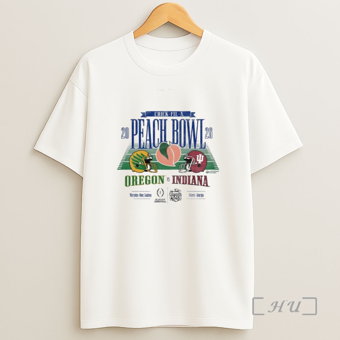 Officials Oregon Ducks Vs Indiana Hoosiers 2026 Chick Fil A Peach Bowl Head To Head Shirt Sweatshirt Tee