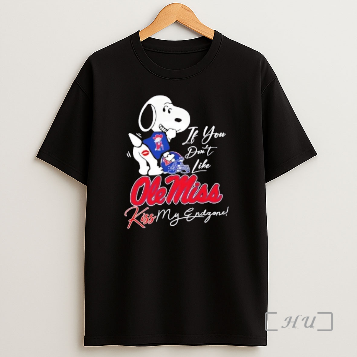 Officials Peanuts Snoopy If You Dont Like Ole Miss Rebels Kiss My Endzone Shirt Sweatshirt Tee