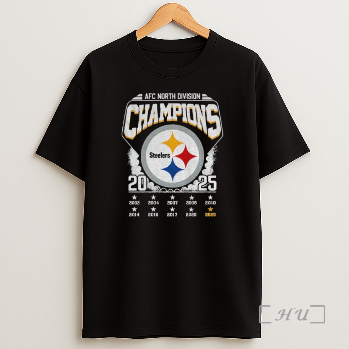 Officials Pittsburgh Steelers Football Afc North Division Champions 2002 2025 Vintage Logo Shirt Sweatshirt Tee