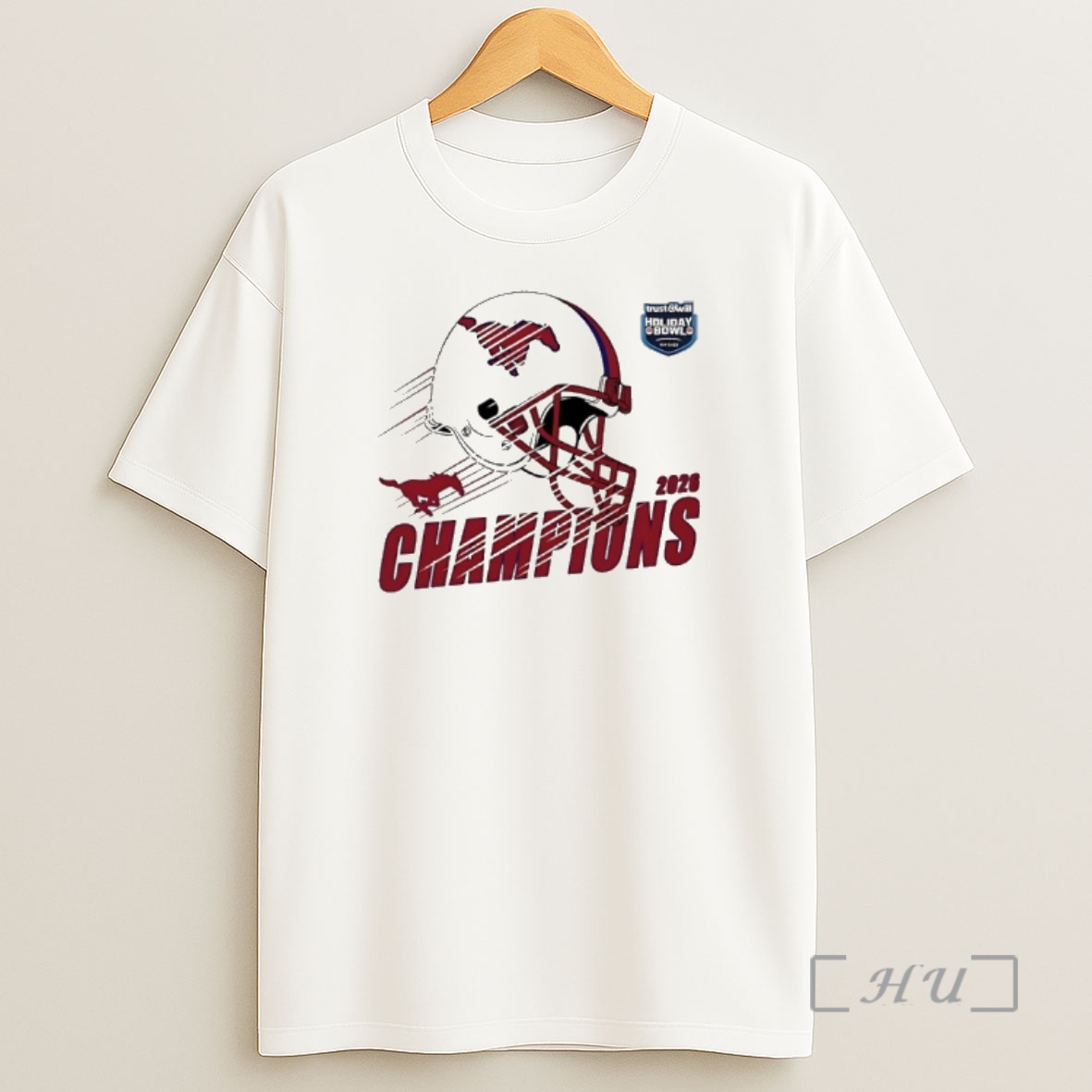 Officials Smu Mustangs Football Holiday Bowl Champions Helmet 2026 Shirt Sweatshirt Tee