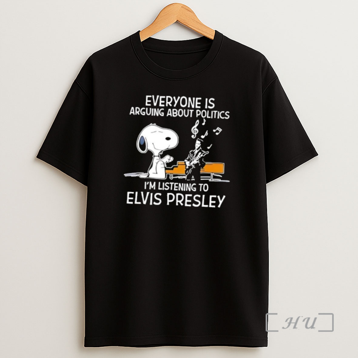 Officials Snoopy Everyone Is Arguing About Politics Im Listening To Elvis Presley Shirt Sweatshirt Tee