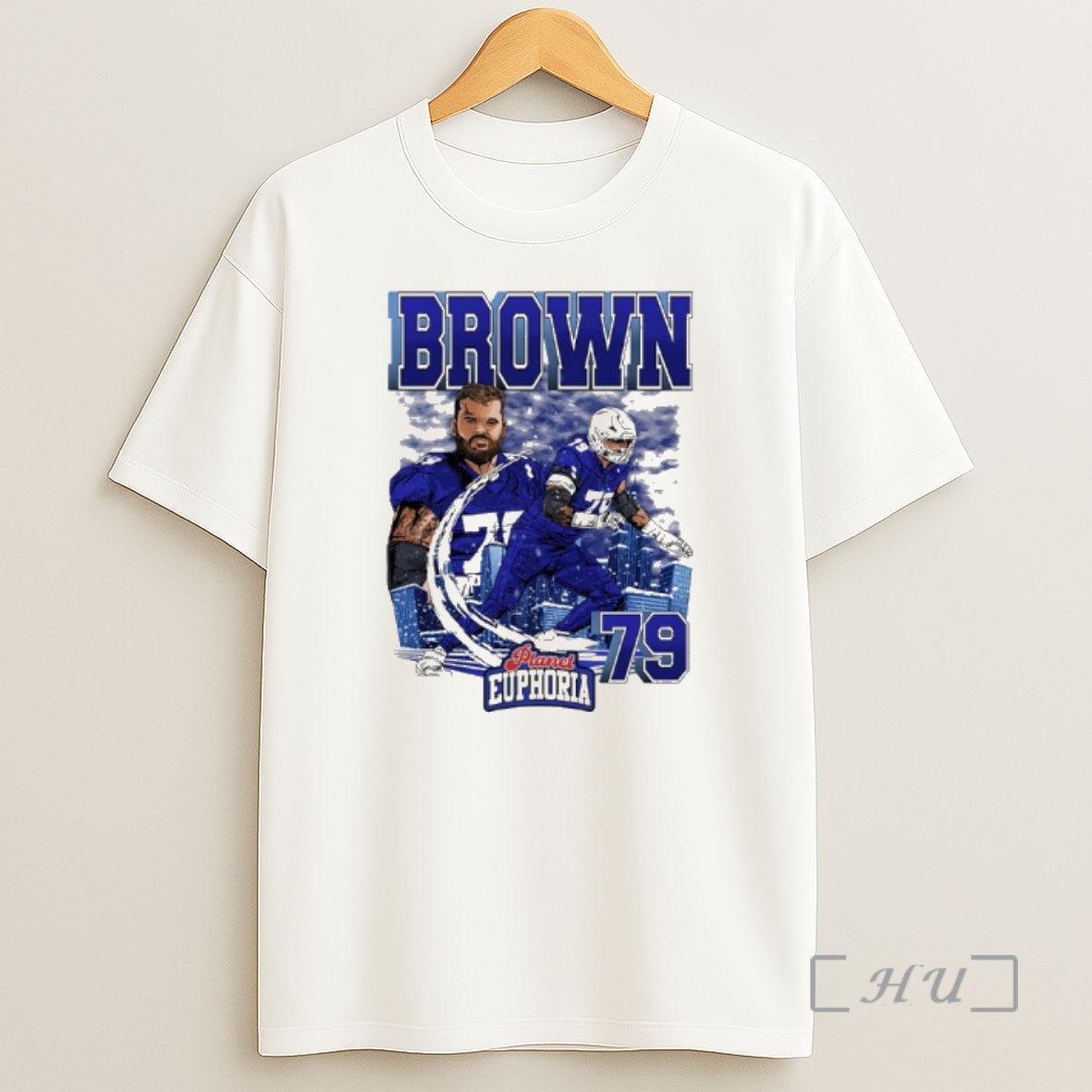 Officials Spencer Brown 79 Buffalo Bills Player City Skyline Graphic Shirt Sweatshirt Tee