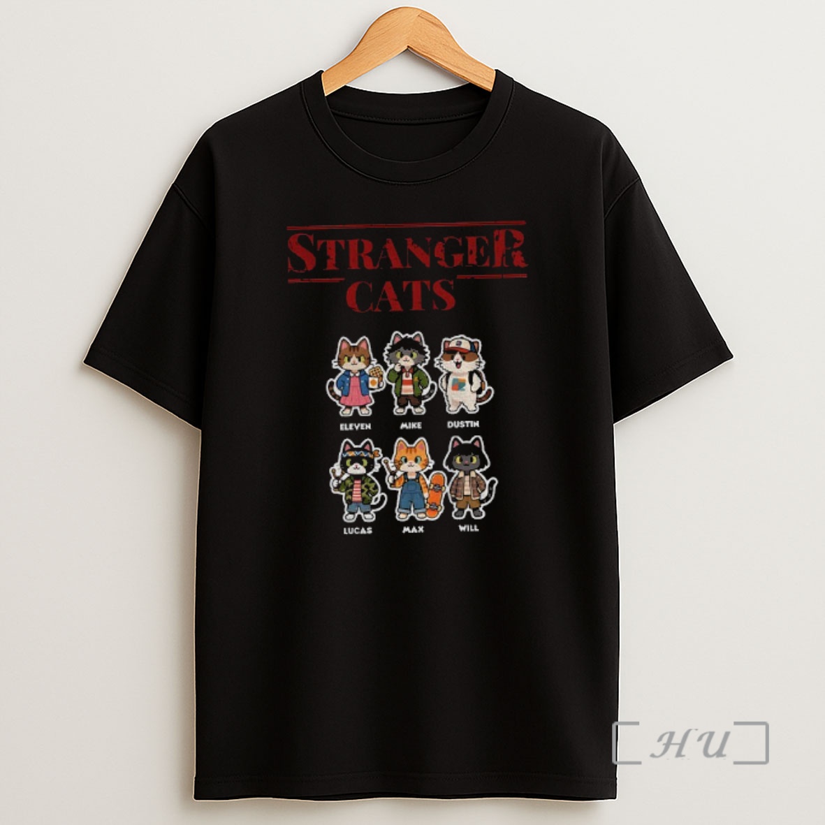 Officials Stranger Cats Characters Eleven Mike Dustin Lucas Max Will Stranger Things Shirt Sweatshirt Tee