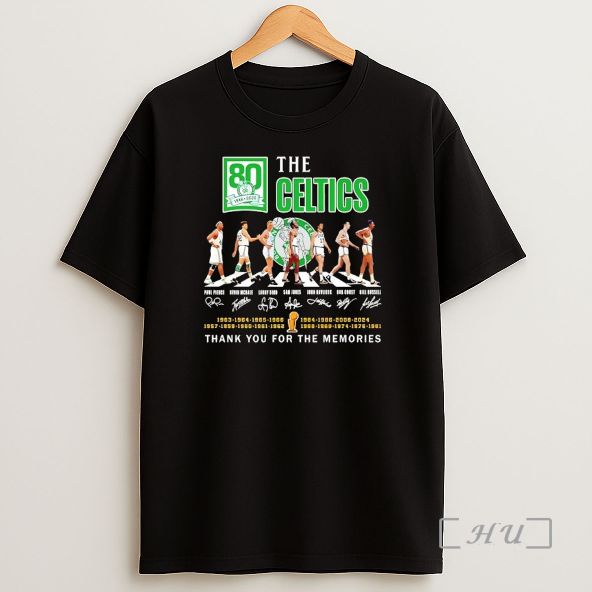 Officials The Boston Celtics Players Abbey Road 80 Years 1946 2026 Thank You For The Memories Signature Shirt Sweatshirt Tee