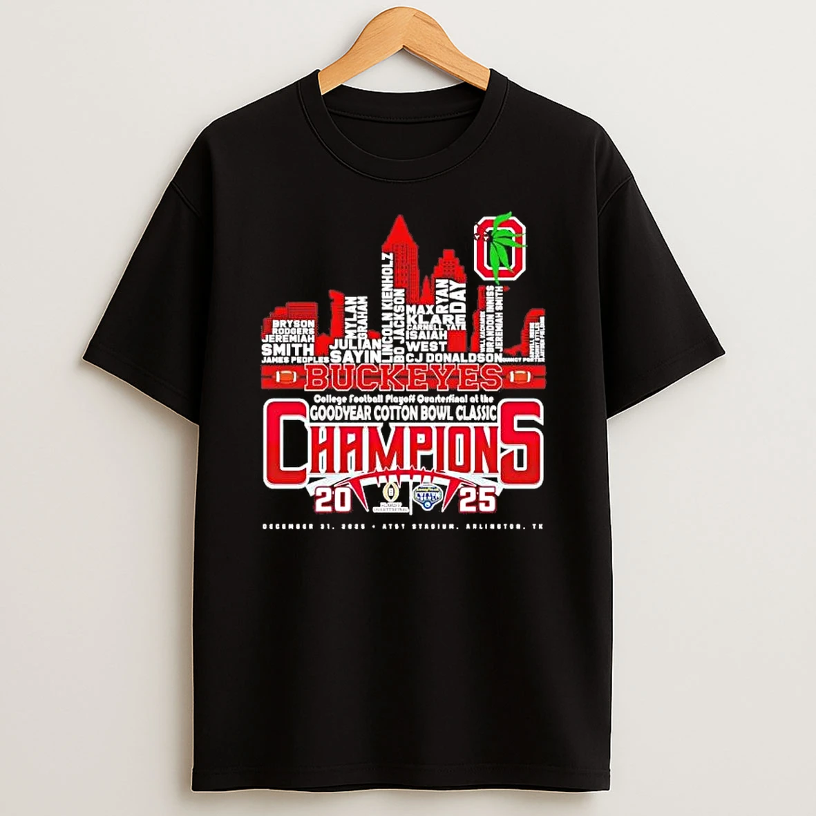 Ohio State Buckeyes 2025 Cfp Cotton Bowl Champions Players Names Shirts