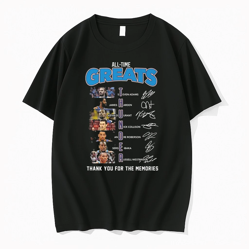 Oklahoma Thunder All Time Greats Players Signatures Thank You For The Memories 2026 Shirts
