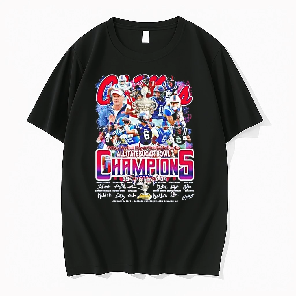 Ole Miss Rebels 2026 Cfp At The Allstate Sugar Bowl Champions Team Players Shirts