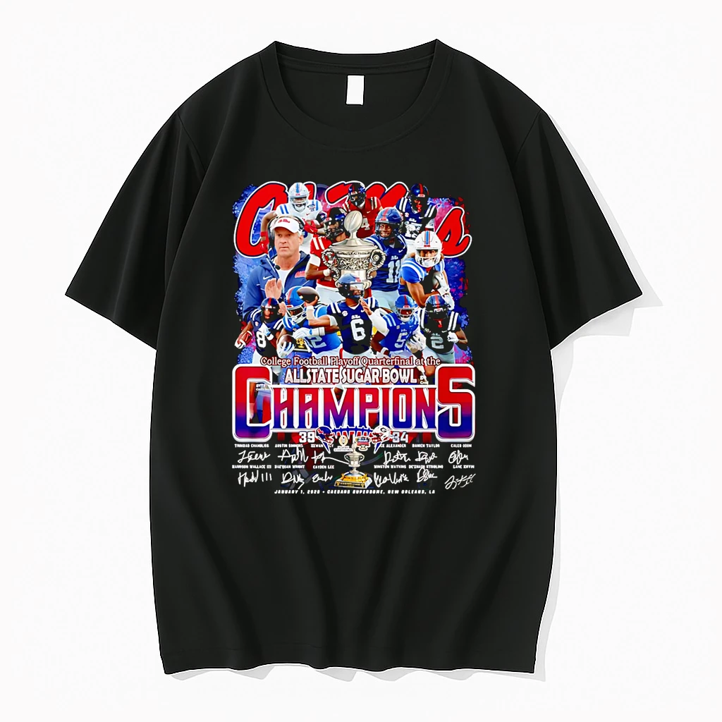 Ole Miss Rebels Allstate Sugar Bowl Champions Signature Shirts