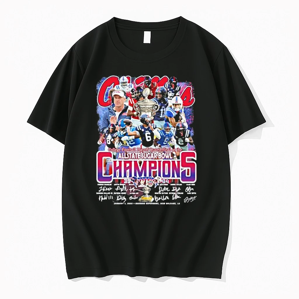 Ole Miss Rebels Team Player 2025 Sugar Bowl Champions Score Shirts