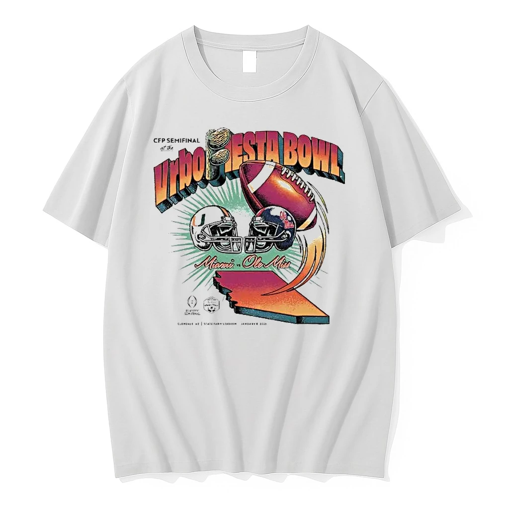 Ole Miss Rebels Vs Miami Hurricanes 2026 Fiesta Bowl Matchup Helmet Shirts