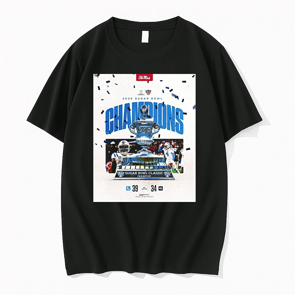 Ole Miss Vs Georgia Final Score 39 34 2026 Sugar Bowl Classic Champions Shirts