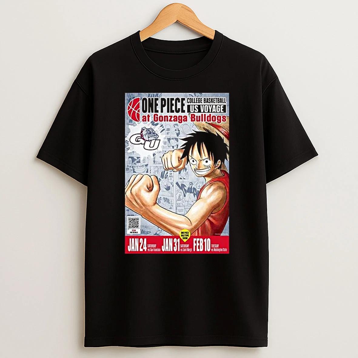One Piece College Basketball Us Voyage At Gonzaga Bulldogs Shirts