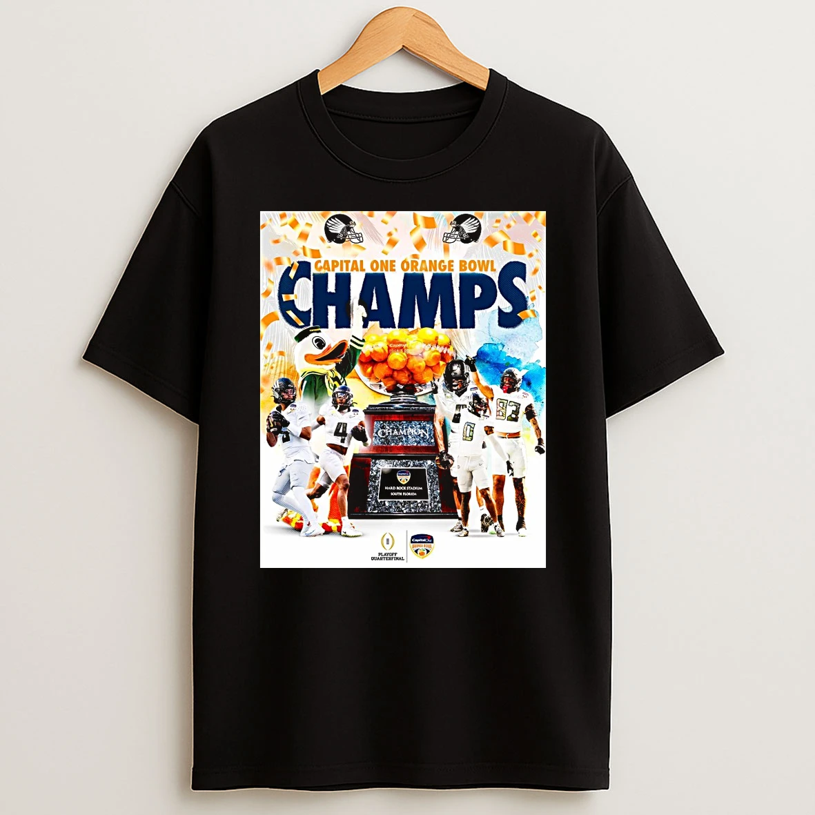 Oregon Ducks 2025 Capital One Orange Bowl Champions Hard Rock Stadium South Florida Shirts