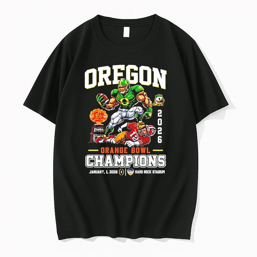 Oregon Ducks 2026 Orange Bowl Champions Mascot Shirts