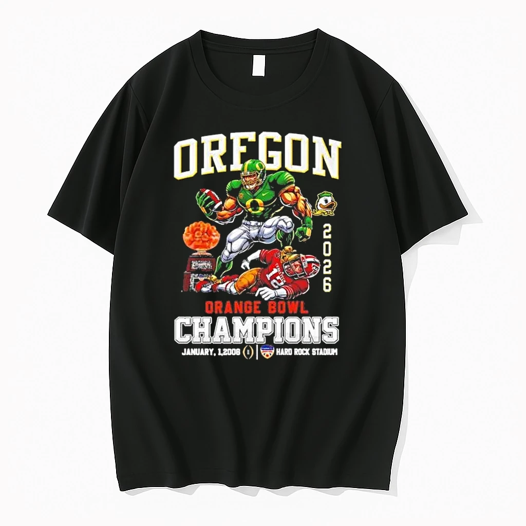 Oregon Ducks 2026 Orange Bowl Champions Mascot Defeat Shirts
