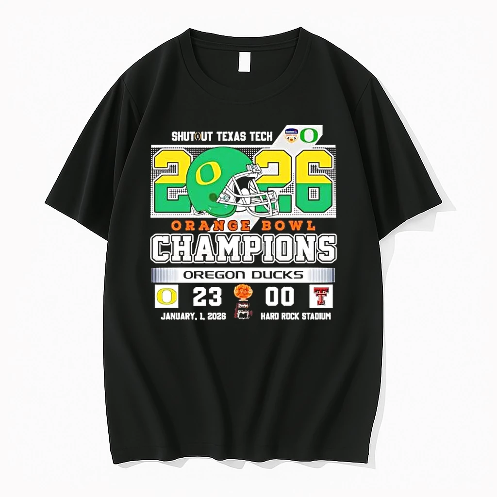 Oregon Ducks 2026 Orange Bowl Champions Shut Up Texas Tech Score Shirts