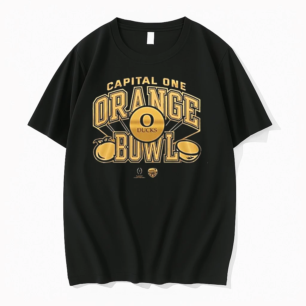 Oregon Ducks Capital One Orange Bowl Champions 2025 Gold Shirts